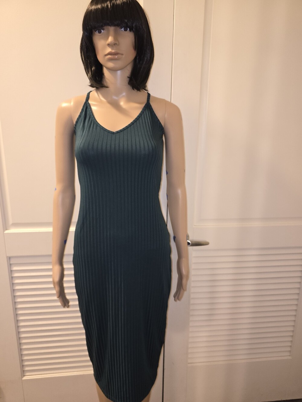 Dark Green Ribbed Bodycon Dress💚